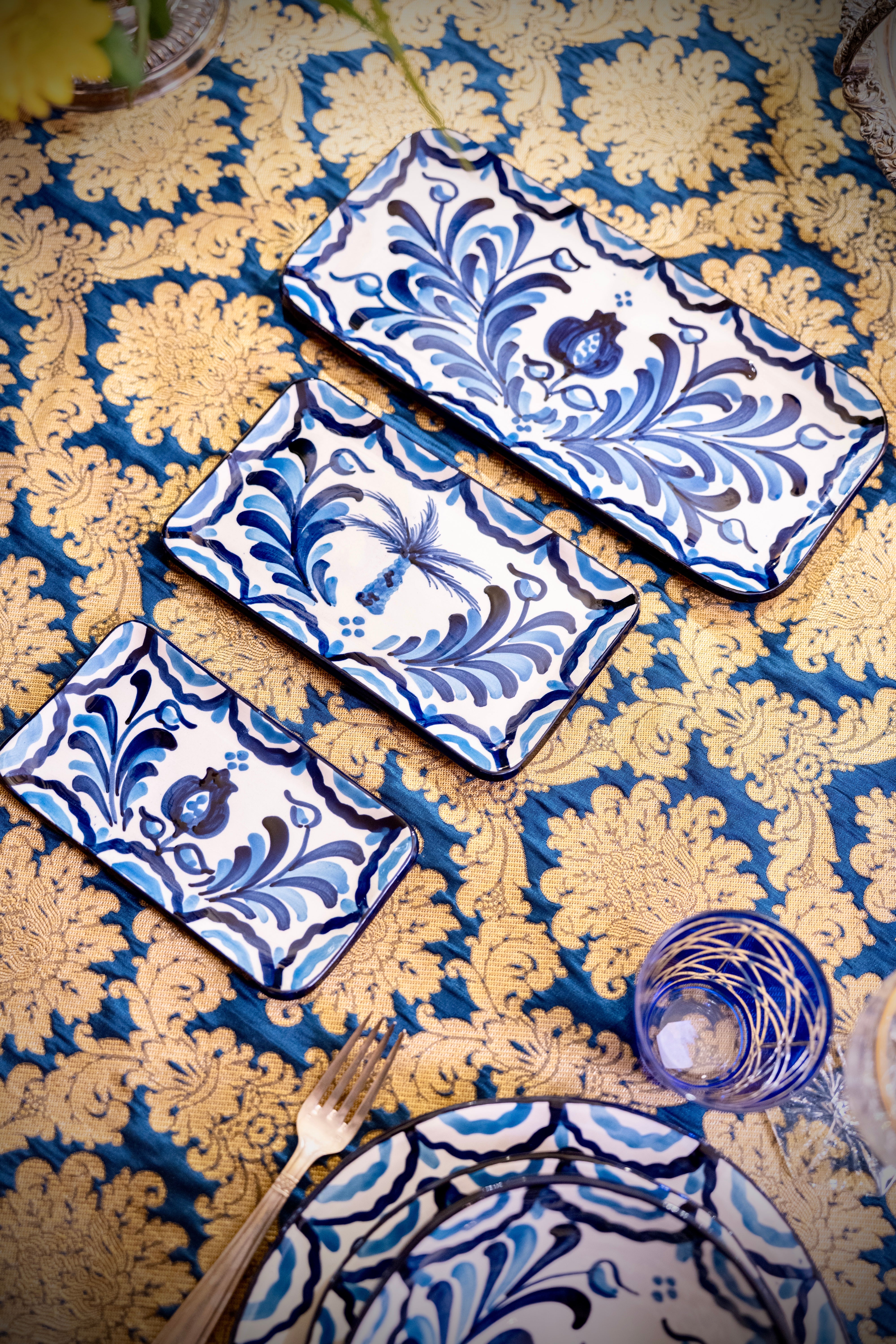 Set de 3 plateaux Granada Azul Real