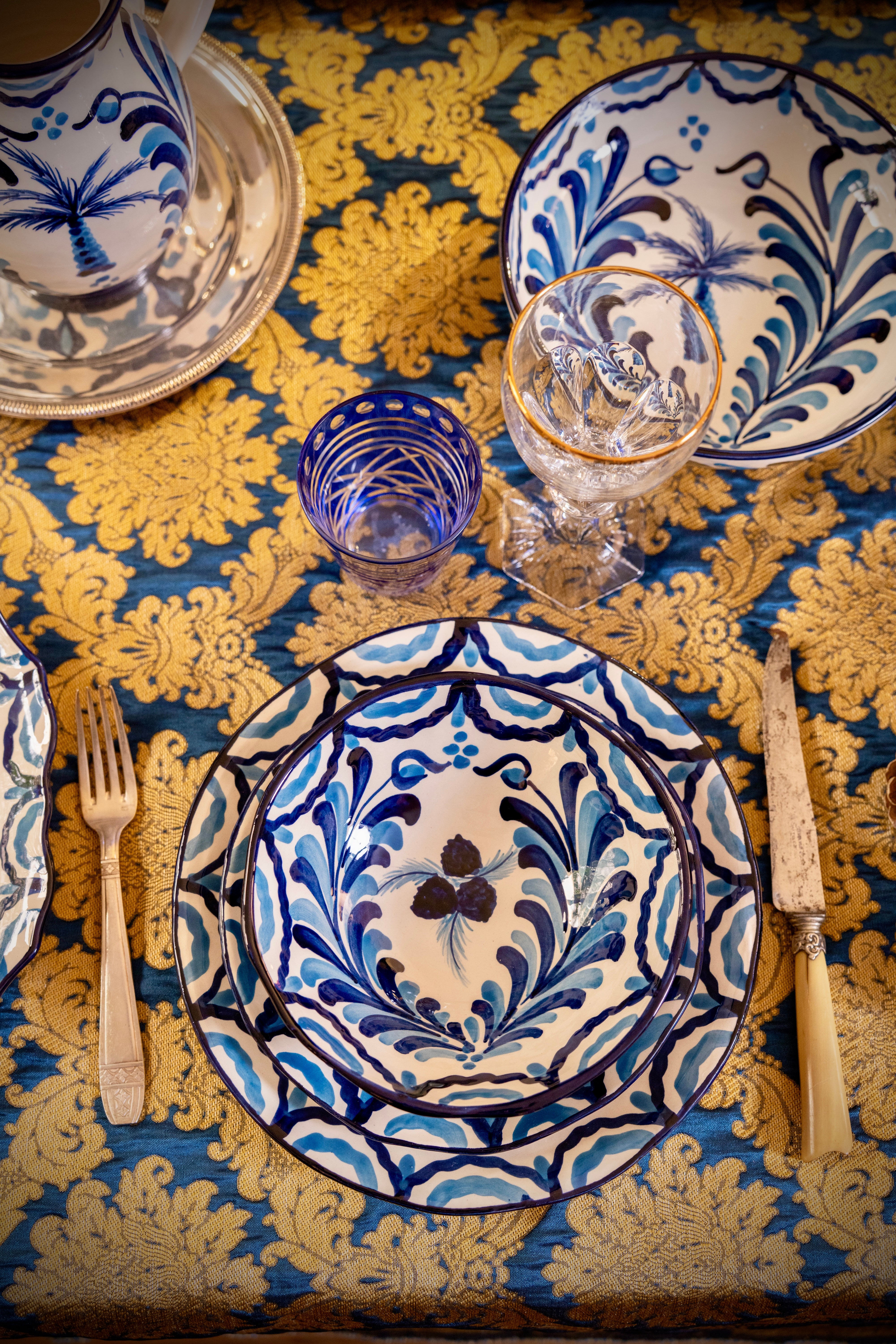 Assiette creuse 20 cm Granada Azul Real Pomme de Pin