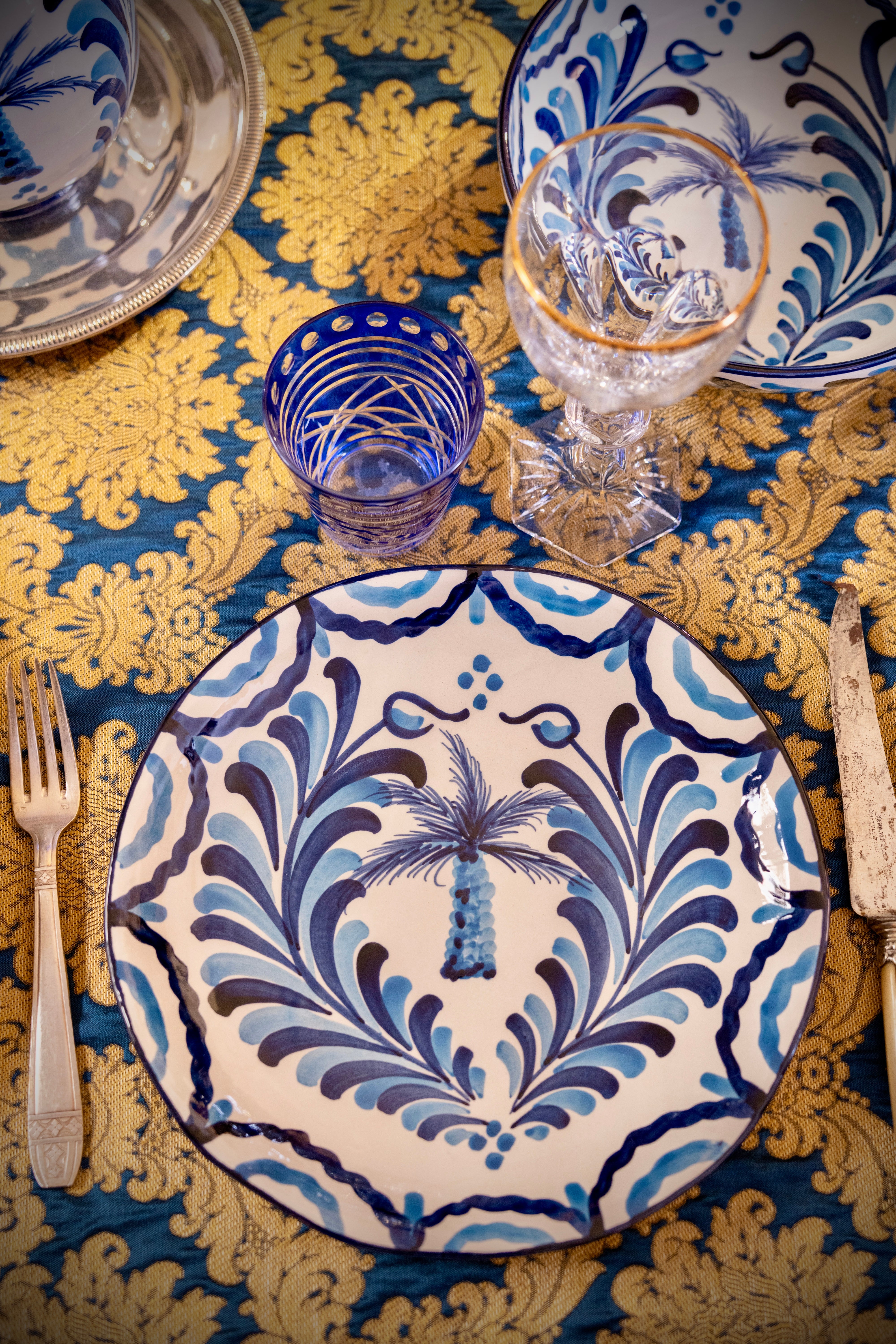 Assiette 26 cm Granada Palmier Azul Real