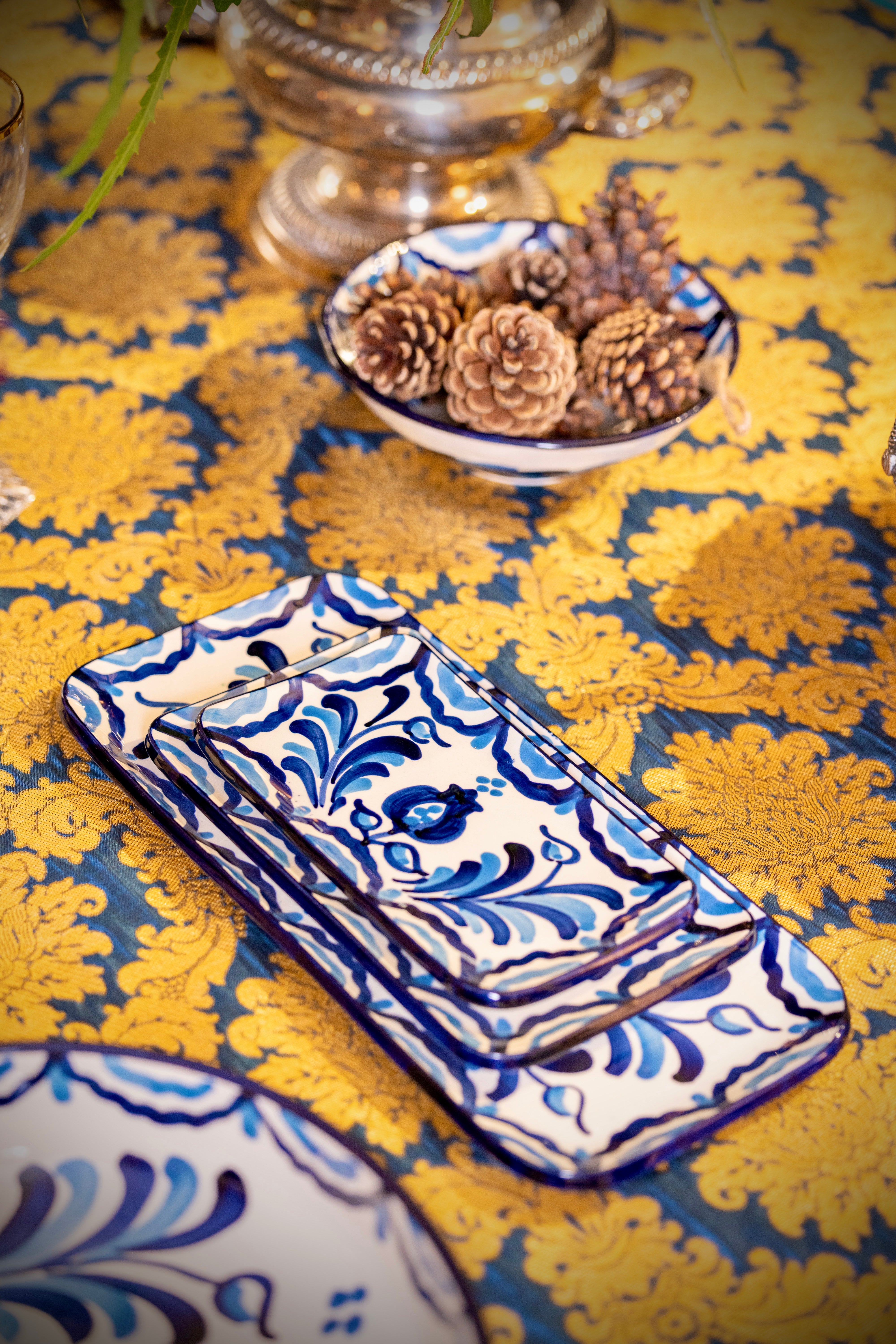 Set de 3 plateaux Granada Azul Real
