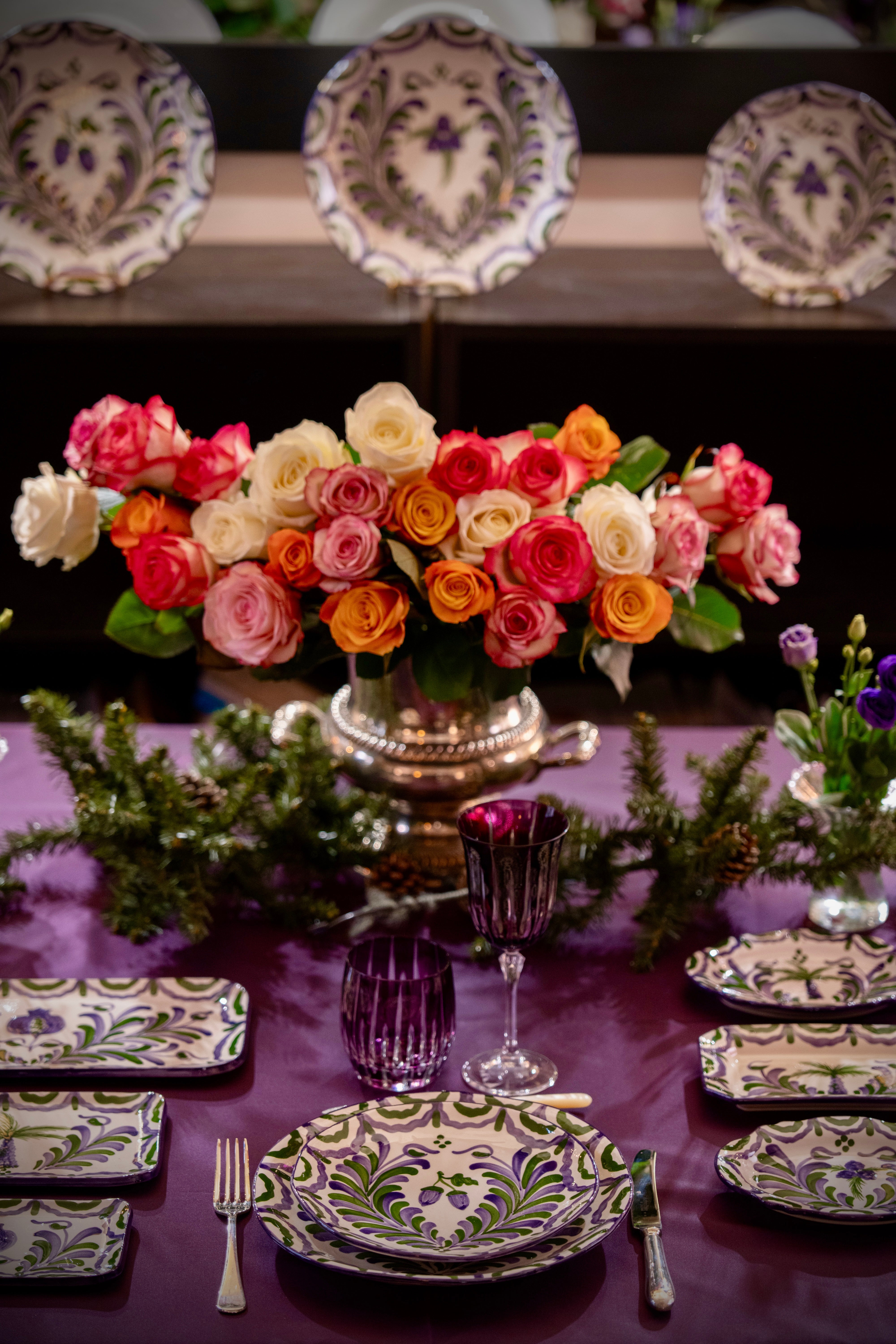 Le service de table Granada Prune 6 personnes 12 pièces